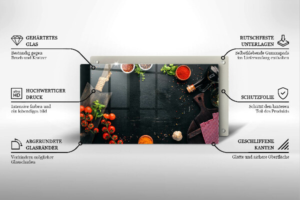 Tocător din sticlă roșii cherry