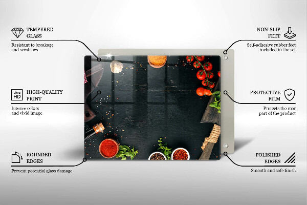 Tocător din sticlă roșii cherry