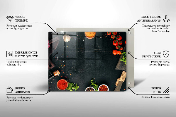 Tocător din sticlă roșii cherry