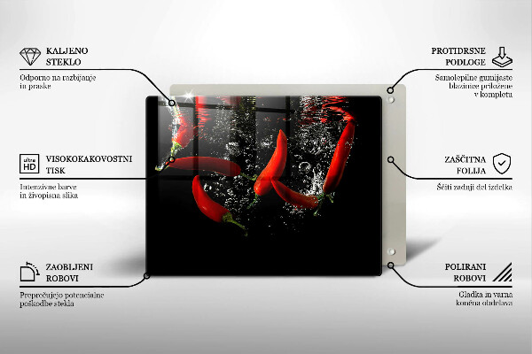 Tocător din sticlă Ardei iute în apă