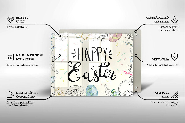 Tocător din sticlă Happy Easter