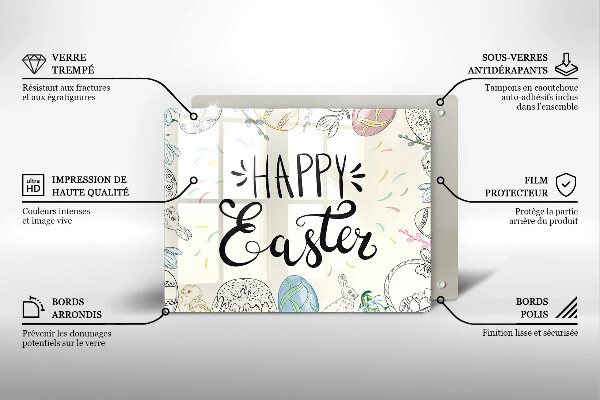 Tocător din sticlă Happy Easter