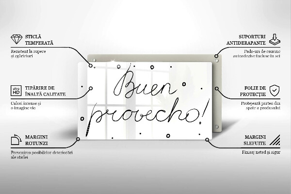 Tocător din sticlă Buen provecho!