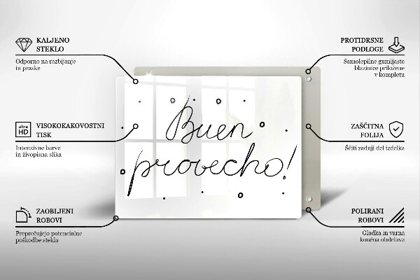 Tocător din sticlă Buen provecho!