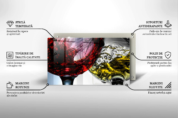 Tocător din sticlă Pahare de vin