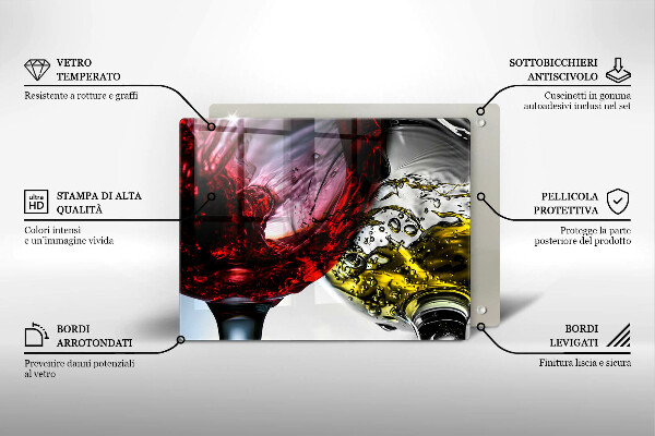 Tocător din sticlă Pahare de vin