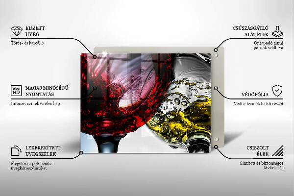 Tocător din sticlă Pahare de vin