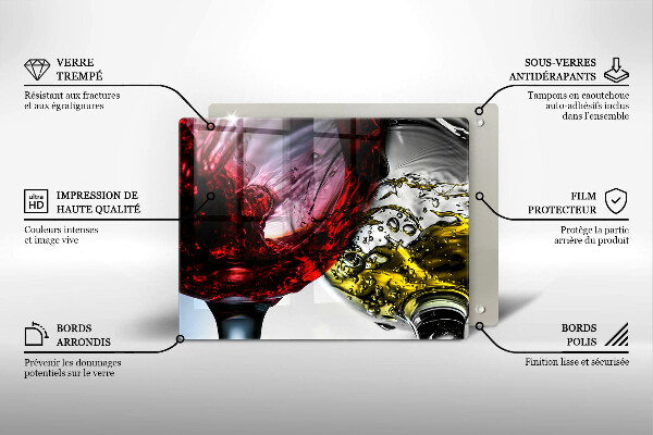 Tocător din sticlă Pahare de vin