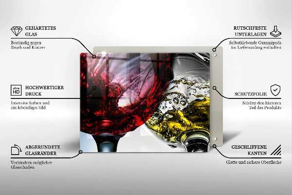 Tocător din sticlă Pahare de vin