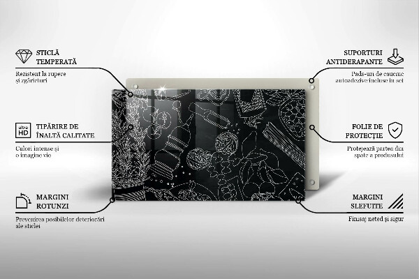 Tocător din sticlă Accesorii pentru bucatarie