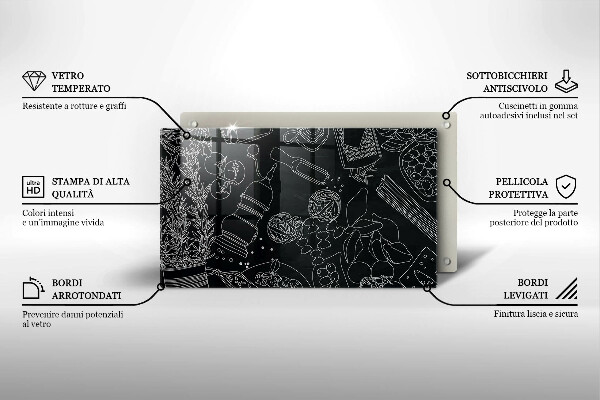 Tocător din sticlă Accesorii pentru bucatarie