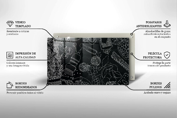 Tocător din sticlă Accesorii pentru bucatarie