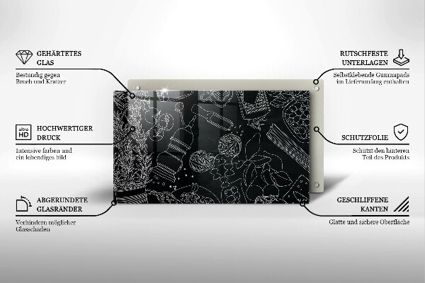 Tocător din sticlă Accesorii pentru bucatarie