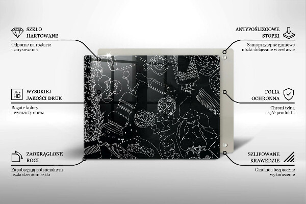 Tocător din sticlă Accesorii pentru bucatarie