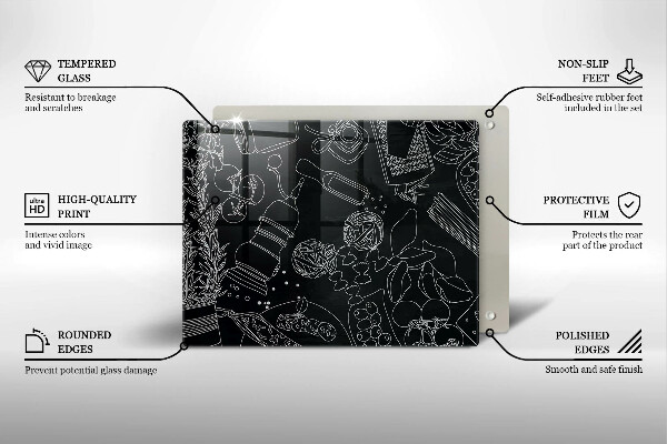 Tocător din sticlă Accesorii pentru bucatarie