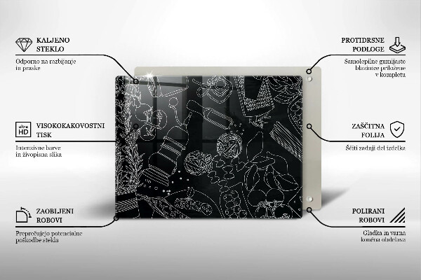 Tocător din sticlă Accesorii pentru bucatarie