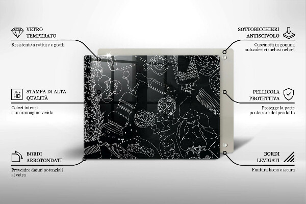 Tocător din sticlă Accesorii pentru bucatarie