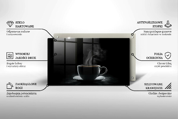 Tocător din sticlă ceașcă fierbinte de cafea