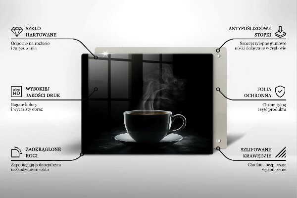 Tocător din sticlă ceașcă fierbinte de cafea