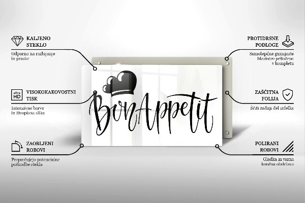 Tocător din sticlă Bon Appetit