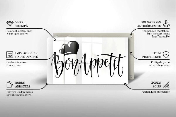 Tocător din sticlă Bon Appetit