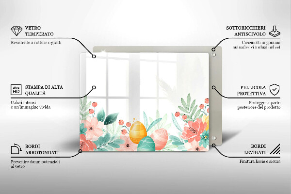 Tocător din sticlă Ouă de Paște