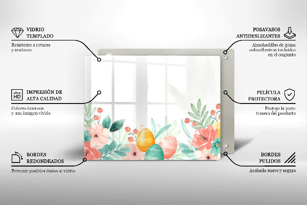 Tocător din sticlă Ouă de Paște