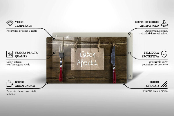 Tocător din sticlă Guten Apetit