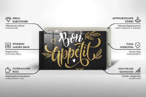 Tocător din sticlă Bon Appetit