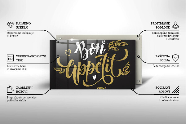 Tocător din sticlă Bon Appetit