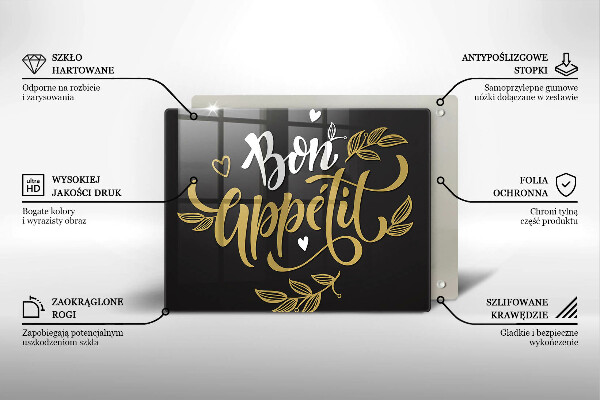 Tocător din sticlă Bon Appetit