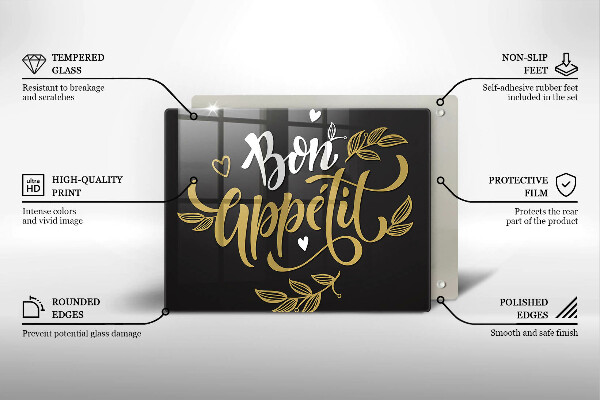 Tocător din sticlă Bon Appetit