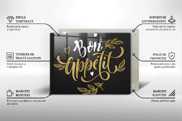 Tocător din sticlă Bon Appetit