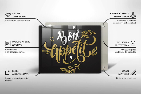 Tocător din sticlă Bon Appetit