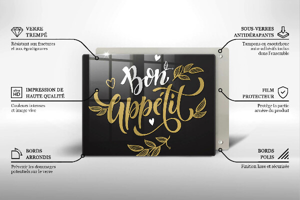 Tocător din sticlă Bon Appetit