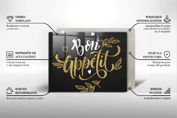 Tocător din sticlă Bon Appetit