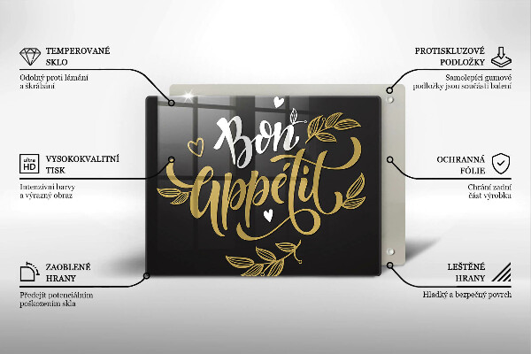 Tocător din sticlă Bon Appetit