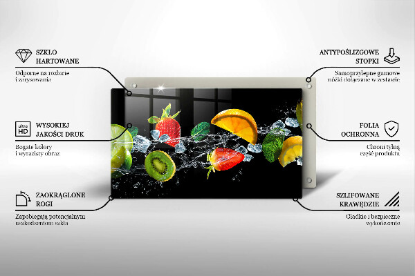 Tocător din sticlă Fructe în apă