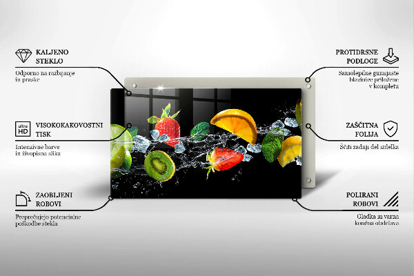 Tocător din sticlă Fructe în apă