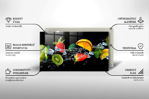 Tocător din sticlă Fructe în apă