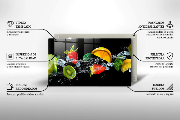 Tocător din sticlă Fructe în apă