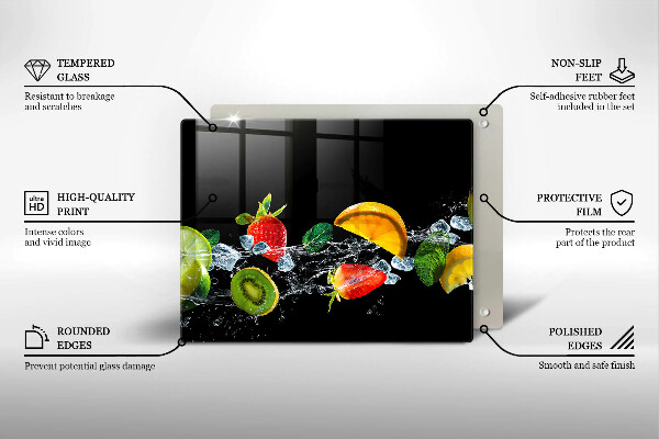 Tocător din sticlă Fructe în apă