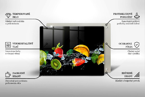 Tocător din sticlă Fructe în apă