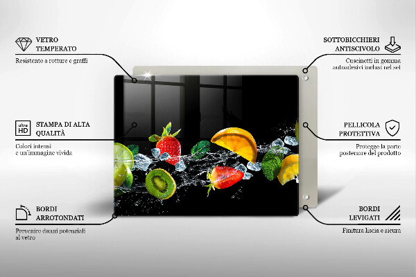 Tocător din sticlă Fructe în apă