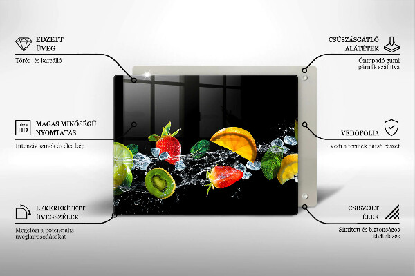 Tocător din sticlă Fructe în apă