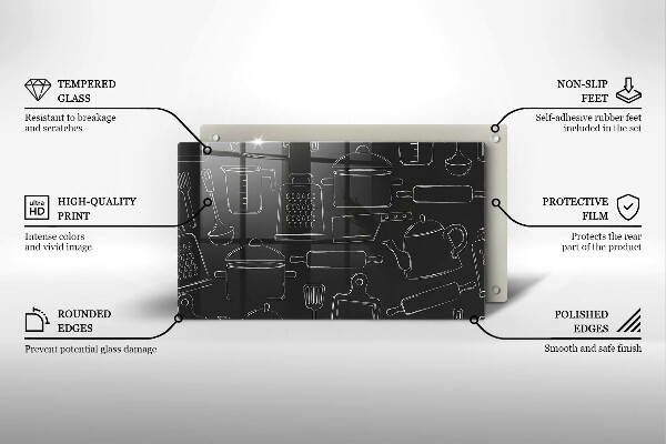 Tocător din sticlă Accesorii de bucătărie din desene animate