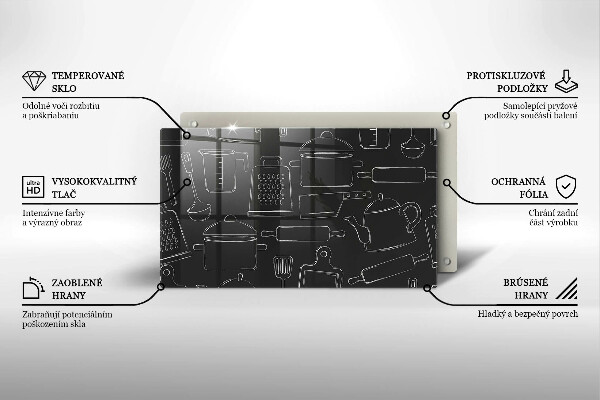 Tocător din sticlă Accesorii de bucătărie din desene animate