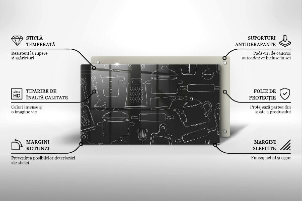 Tocător din sticlă Accesorii de bucătărie din desene animate