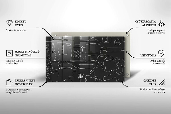 Tocător din sticlă Accesorii de bucătărie din desene animate