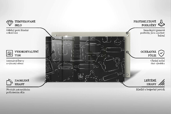 Tocător din sticlă Accesorii de bucătărie din desene animate